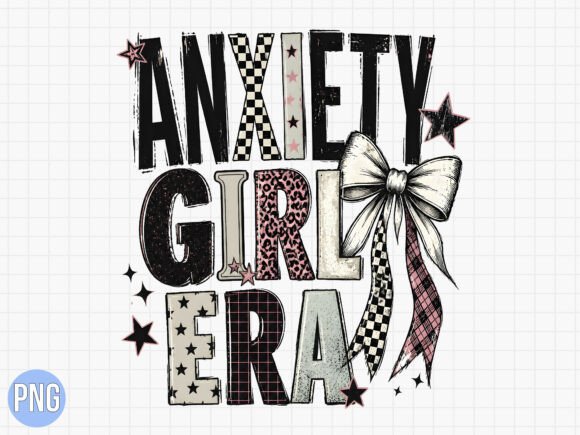 Elevate Your Creative Projects with the Anxiety Girl Era Bow PNG Design