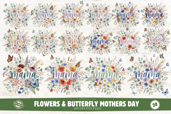 Elevating Digital Design with Flowers Butterfly Mothers Day Clipart: A Strategic Resource for Creators