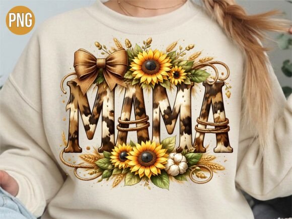 Embracing the Sunflower Cow Print Western Mama PNG for Modern Creative Projects