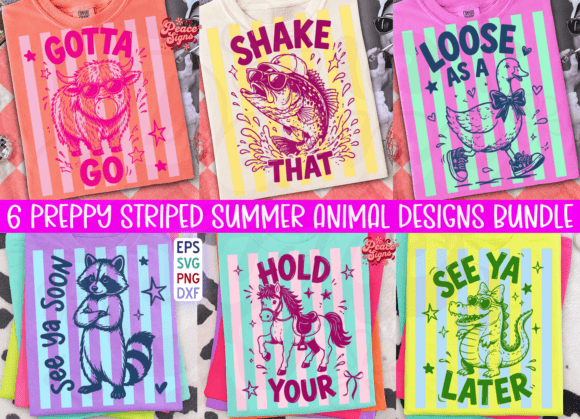 Preppy Funny Animal Pun Shirt Bundle PNG
