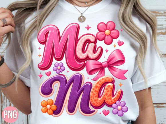 Retro Pink Coquette Mama Bow Design