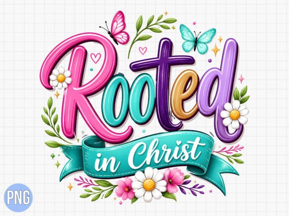 Rooted in Christ Christian Bible PNG: Elevating Faith-Based Design with Premium Quality