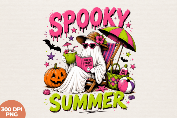 Unleashing Creativity with the Spooky Summer Cute Ghost Beach Halloween Sublimation Design