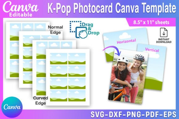 Unlock Your Creativity with an Editable K-Pop Photocard Canva Template Bundle
