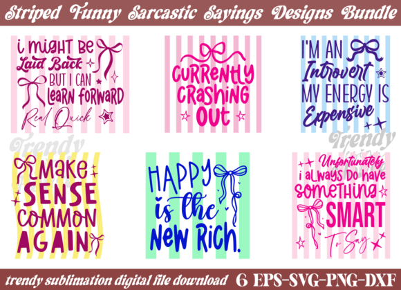 Unlocking Creativity with the Striped Sarcastic Sayings SVG PNG Bundle