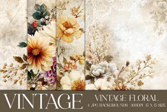 Vintage Floral Scrapbook Papers, S11: Elevating Your Digital and Physical Crafts