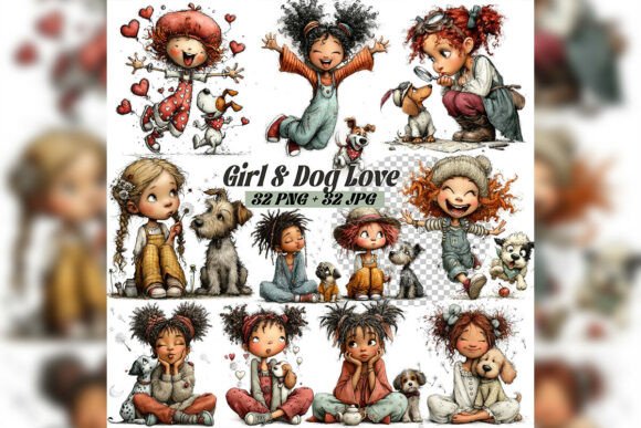 Whimsical Girl Dog Love Clipart Set: A Guide for Creators
